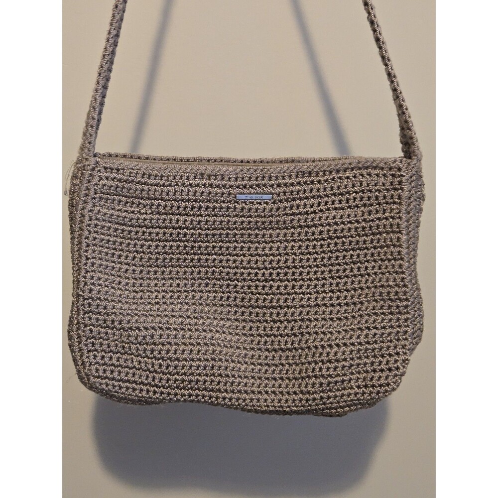 The Sak Brown Crochet Shoulder Bag Zip Closure Lined Inner Pockets